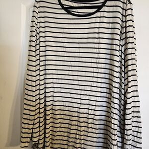 Lane Bryant Black and White Striped Top